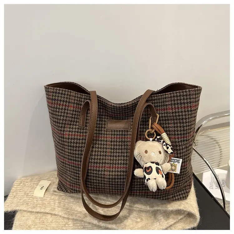 Korean Style Plaid Shoulder Bag for Women - Image 2