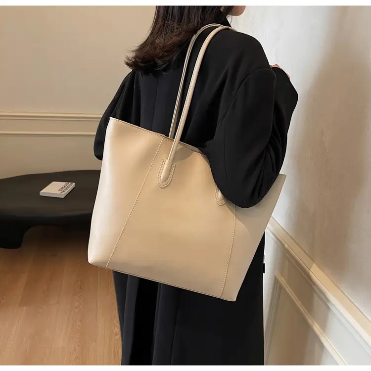 Women's Large Capacity Tan Leather Tote Bag — feature 32