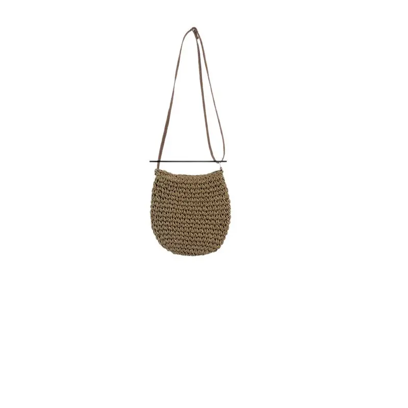 Japanese Straw Shoulder Bag Zipper Mori Handmade - Image 7