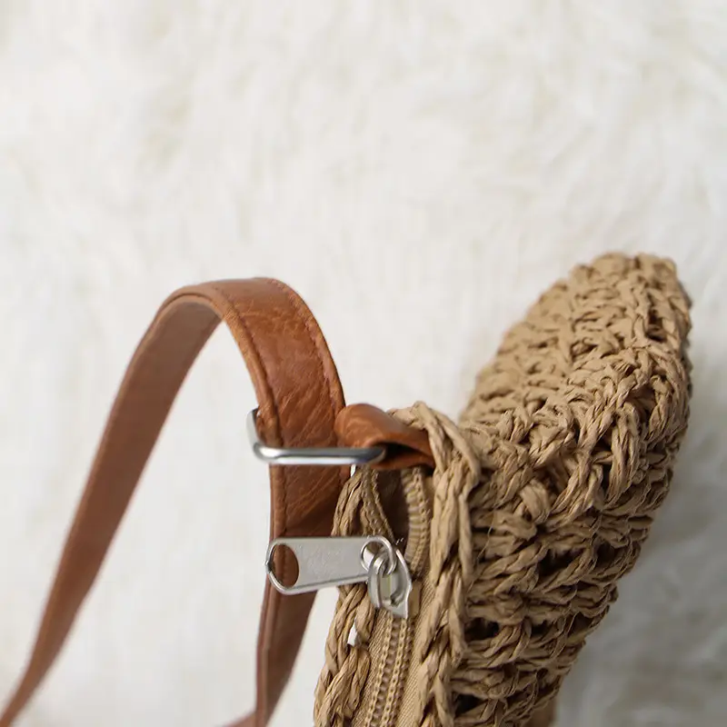 Japanese Straw Shoulder Bag Zipper Mori Handmade — feature 16
