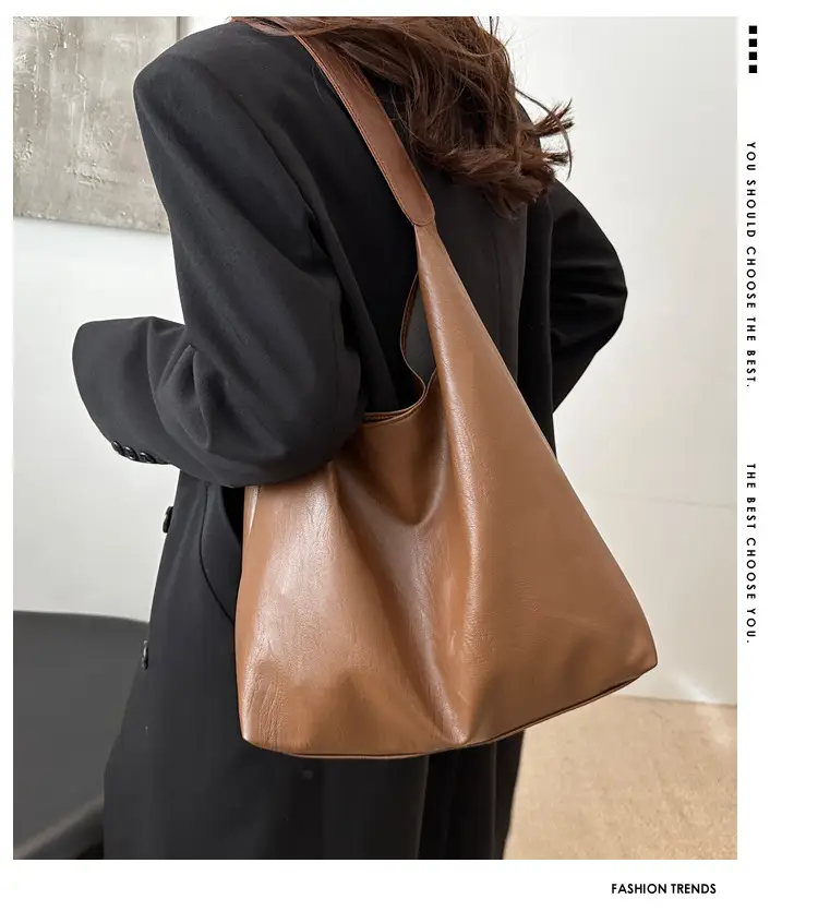 Women Vintage Brown Leather Shoulder Bag 2024 — feature 1