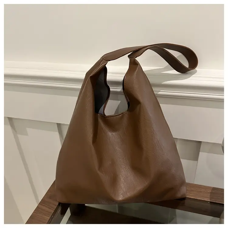 Women Vintage Brown Leather Shoulder Bag 2024 - Image 2