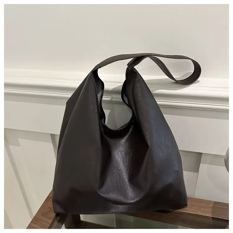 Women Vintage Brown Leather Shoulder Bag 2024 - Image 3