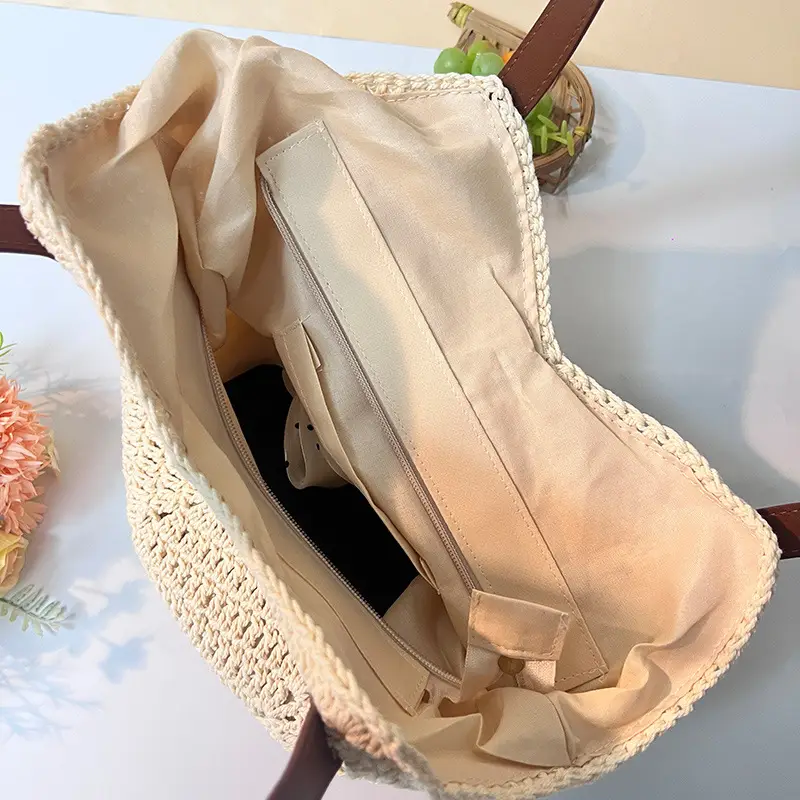 Woven Straw Shoulder Bag for Women Beach Travel - Image 8
