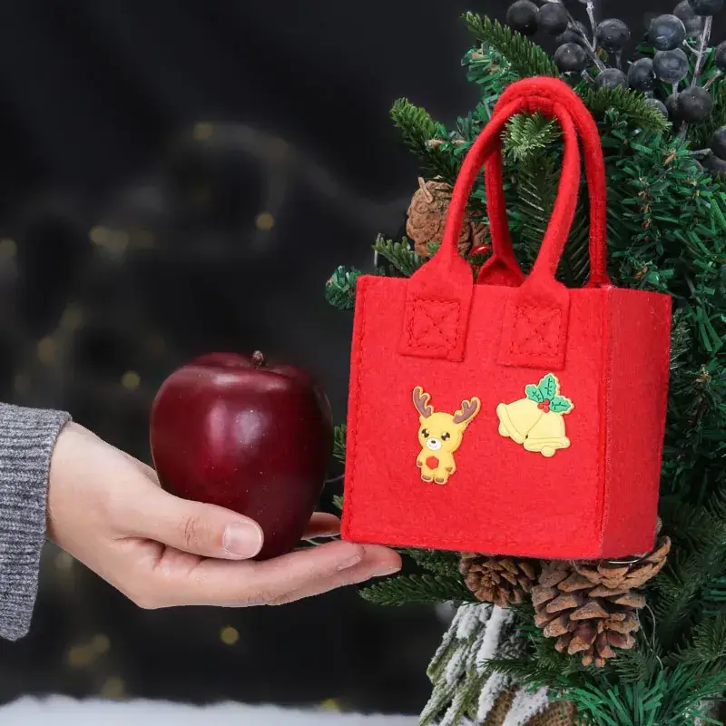 Felt Christmas Eve Apple Bag for Kids Candy Gift - Image 30