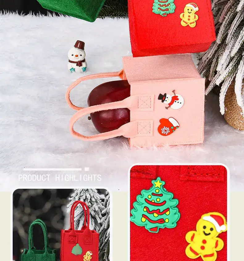 Felt Christmas Eve Apple Bag for Kids Candy Gift — feature 2