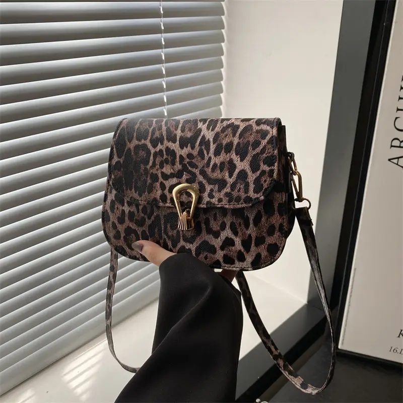 Leopard Print Shoulder Crossbody Bag 2024