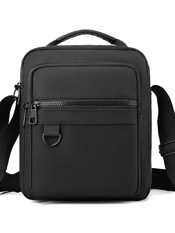 Men's Grey Nylon Shoulder Crossbody Bag 2024 Winter - Image 8
