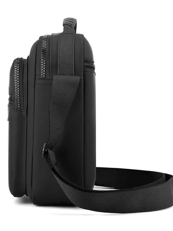 Men's Grey Nylon Shoulder Crossbody Bag 2024 Winter - Image 9