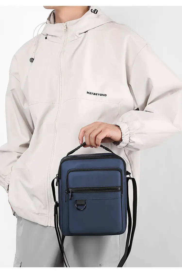 Men's Grey Nylon Shoulder Crossbody Bag 2024 Winter — feature 18