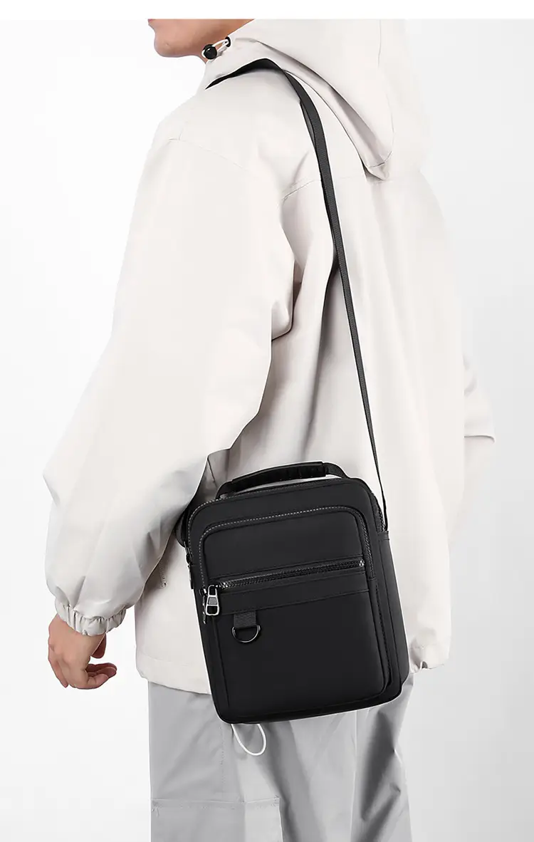 Men's Grey Nylon Shoulder Crossbody Bag 2024 Winter — feature 20