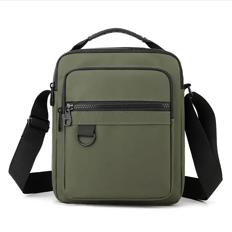 Men's Grey Nylon Shoulder Crossbody Bag 2024 Winter - Image 3