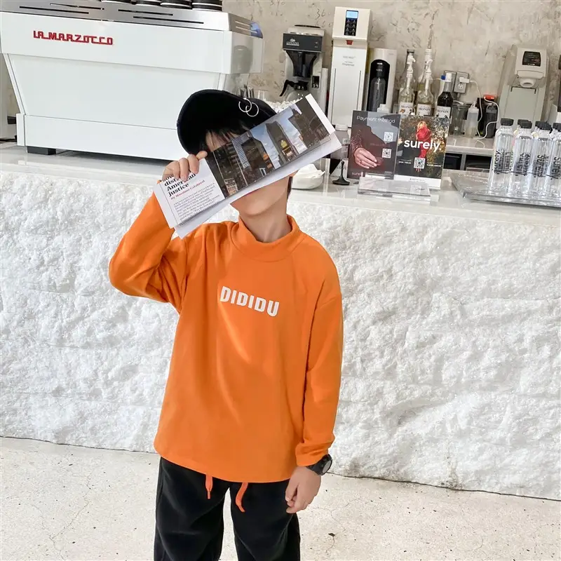 Kids Orange Hoodie with Logo for Boys Autumn Winter Wear - Image 17