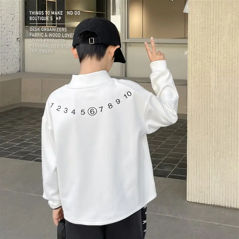 Kids Orange Hoodie with Logo for Boys Autumn Winter Wear - Image 3