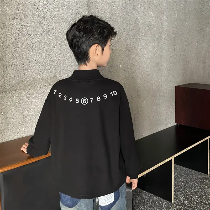 Kids Orange Hoodie with Logo for Boys Autumn Winter Wear - Image 4