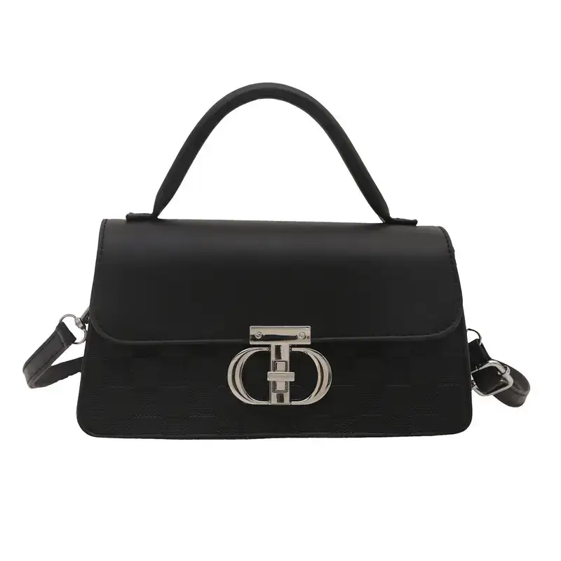 White Textured Lock Shoulder Bag for Women - Image 10