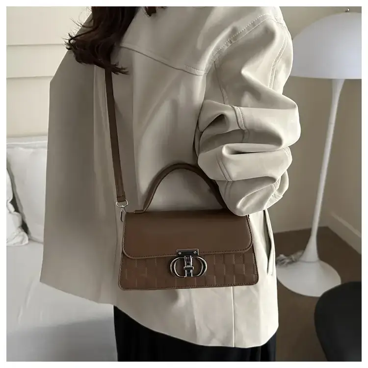 White Textured Lock Shoulder Bag for Women — feature 14