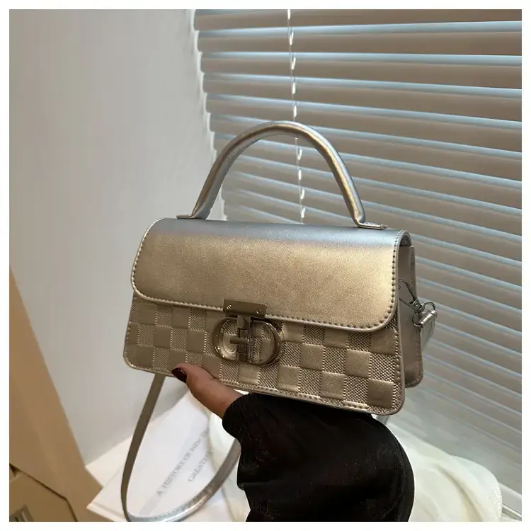 White Textured Lock Shoulder Bag for Women — feature 19