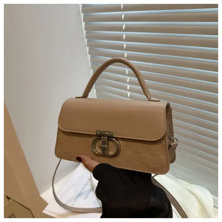 White Textured Lock Shoulder Bag for Women — feature 20