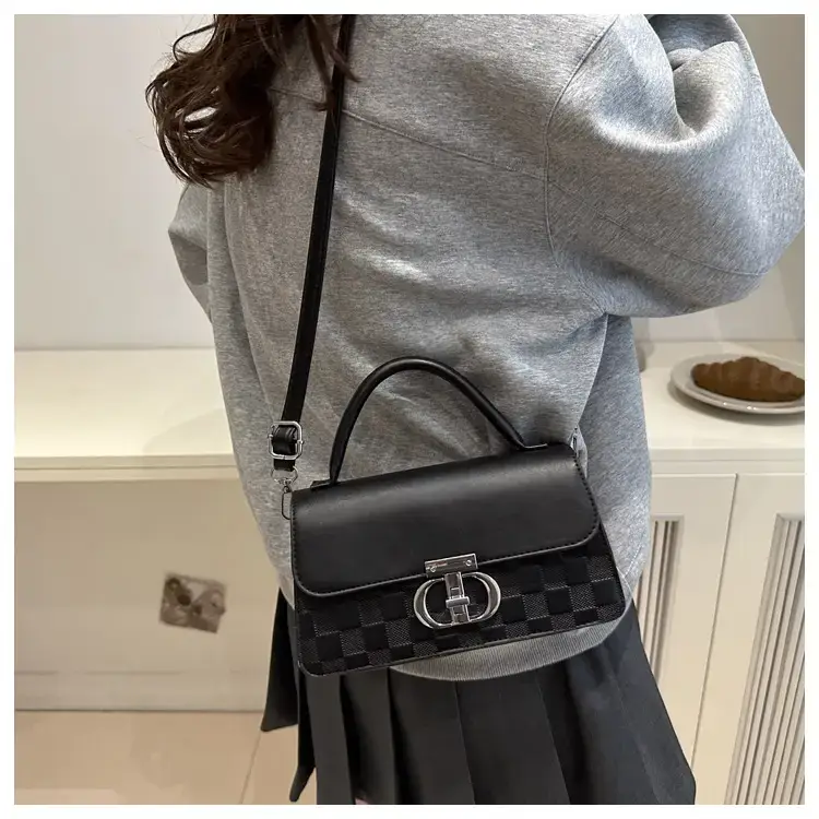 White Textured Lock Shoulder Bag for Women — feature 9
