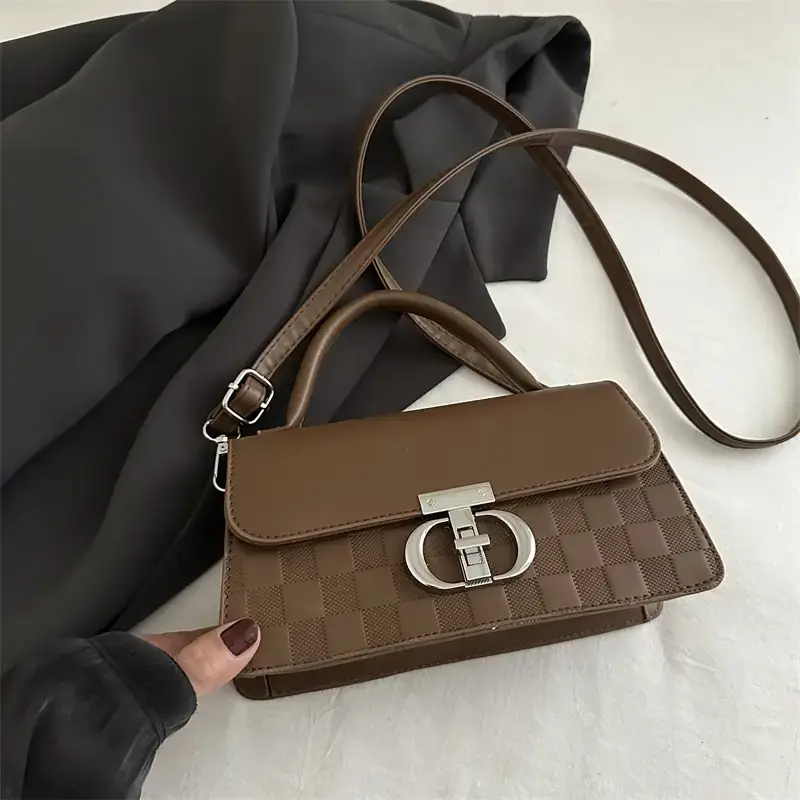 White Textured Lock Shoulder Bag for Women - Image 5