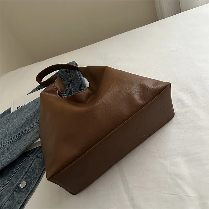 Maroon Leather Shoulder Bag for Women Autumn Winter - Image 7