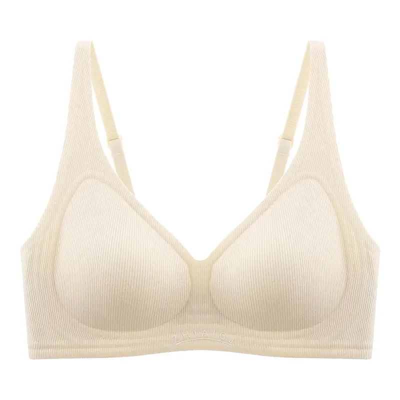 Small-breasted seamless naked underwear women's jelly soft support accessory breast adjustable ultra-soft thin bra without steel ring