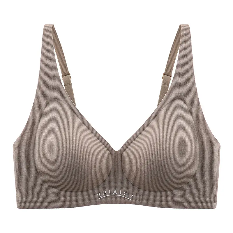 Small-breasted seamless naked underwear women's jelly soft support accessory breast adjustable ultra-soft thin bra without steel ring