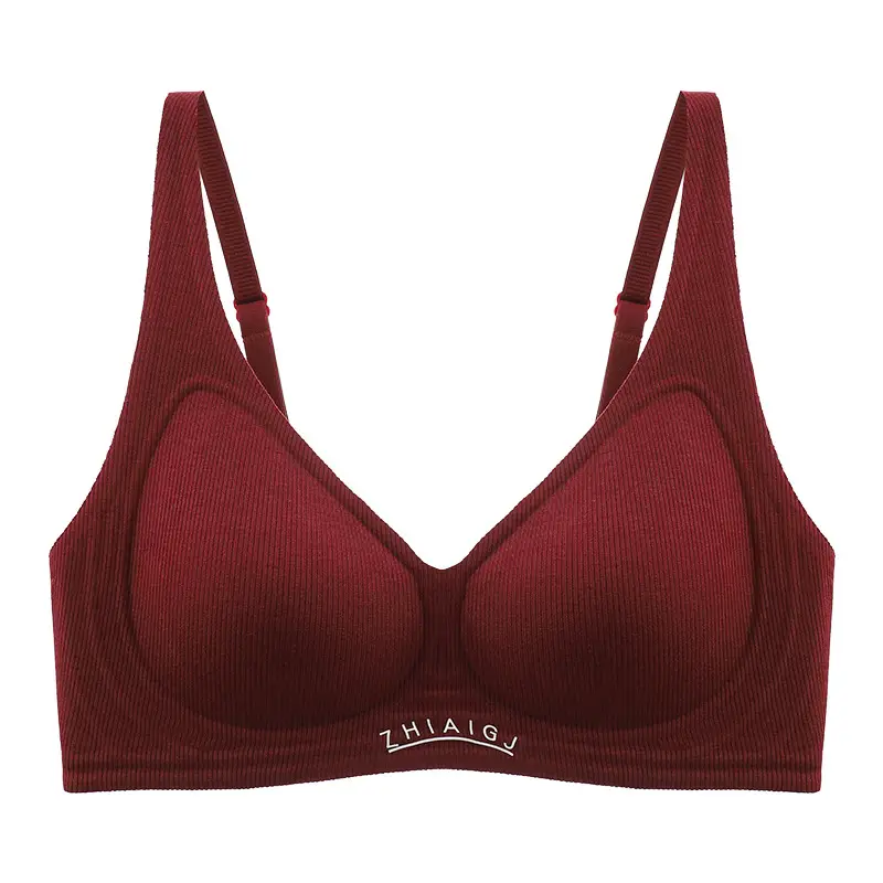 Small-breasted seamless naked underwear women's jelly soft support accessory breast adjustable ultra-soft thin bra without steel ring
