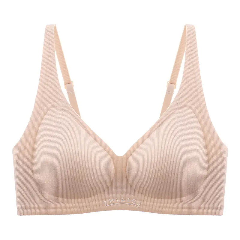 Small-breasted seamless naked underwear women's jelly soft support accessory breast adjustable ultra-soft thin bra without steel ring