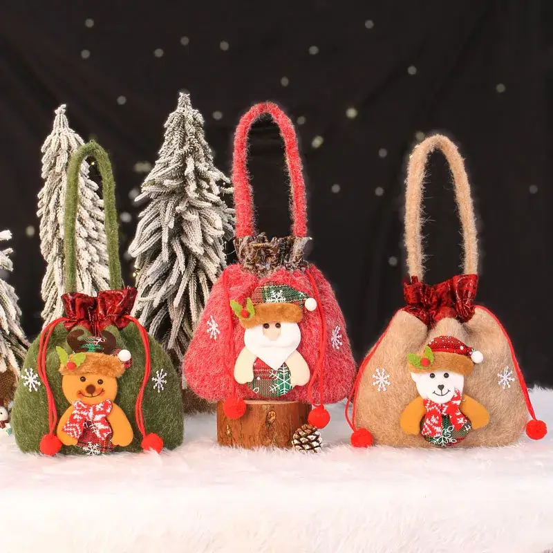 Christmas Apple Bag with Teddy Bear Design - Image 22