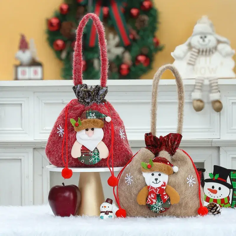 Christmas Apple Bag with Teddy Bear Design - Image 23