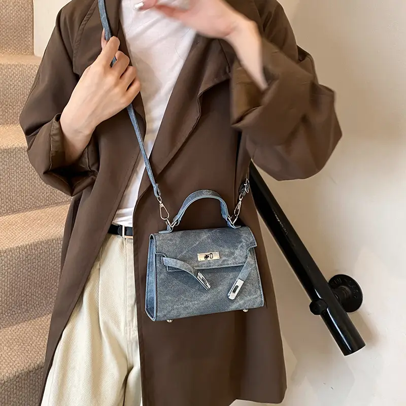 Women's Grey Velvet Shoulder Bag 2024 New Style - Image 8