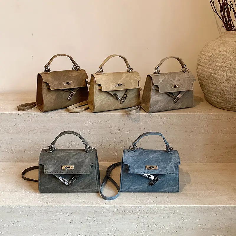 Women's Grey Velvet Shoulder Bag 2024 New Style - Image 9