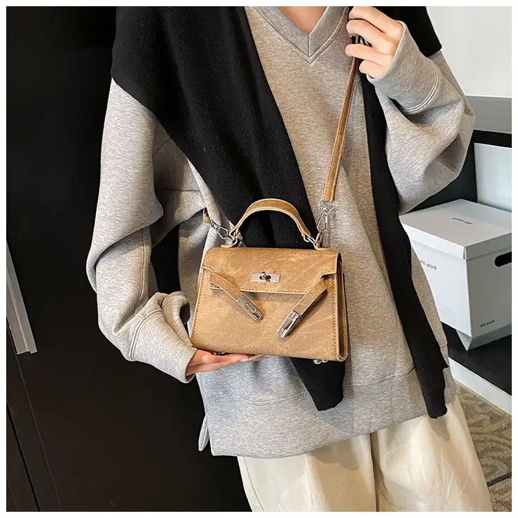 Women's Grey Velvet Shoulder Bag 2024 New Style — feature 16