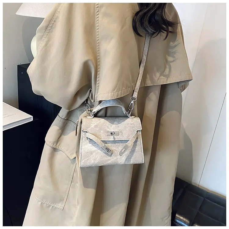 Women's Grey Velvet Shoulder Bag 2024 New Style — feature 21