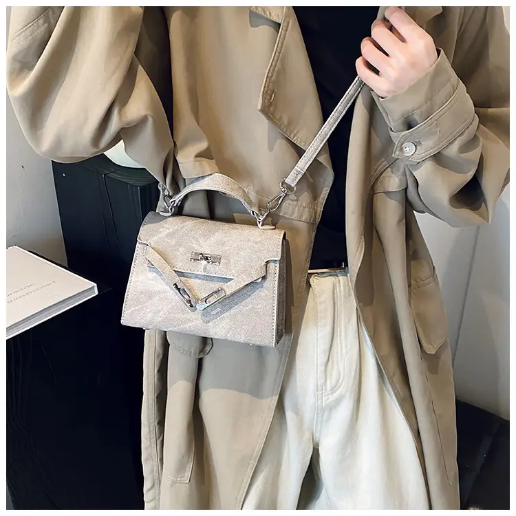 Women's Grey Velvet Shoulder Bag 2024 New Style — feature 22