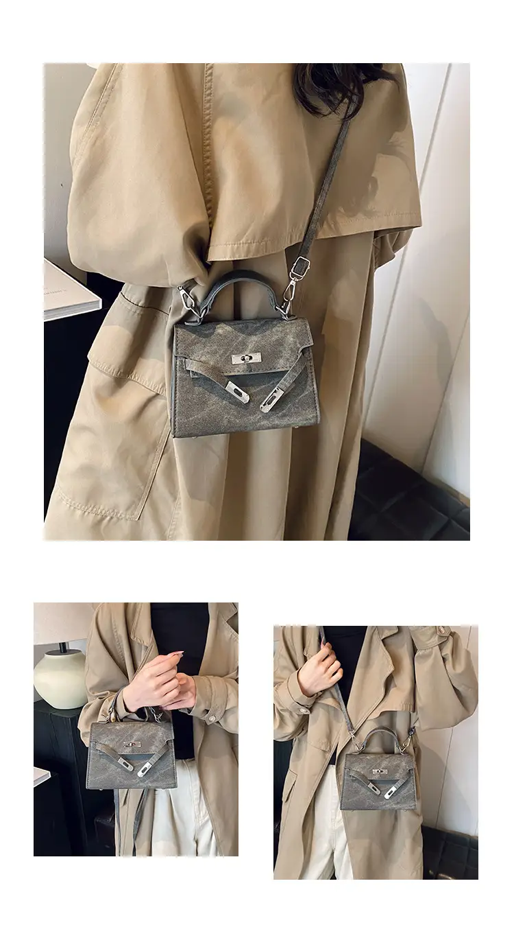 Women's Grey Velvet Shoulder Bag 2024 New Style — feature 27