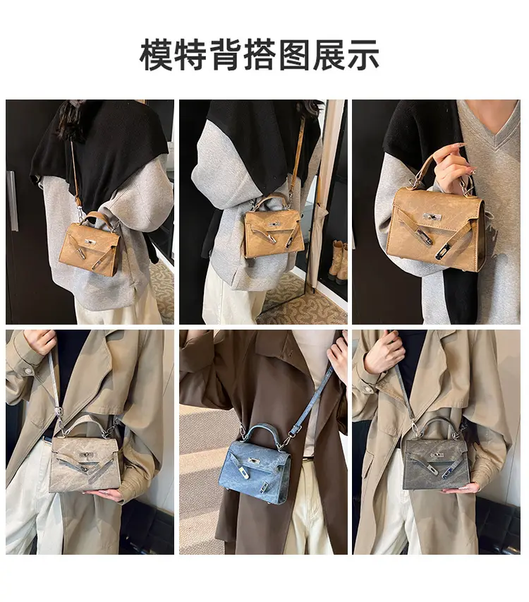 Women's Grey Velvet Shoulder Bag 2024 New Style — feature 9