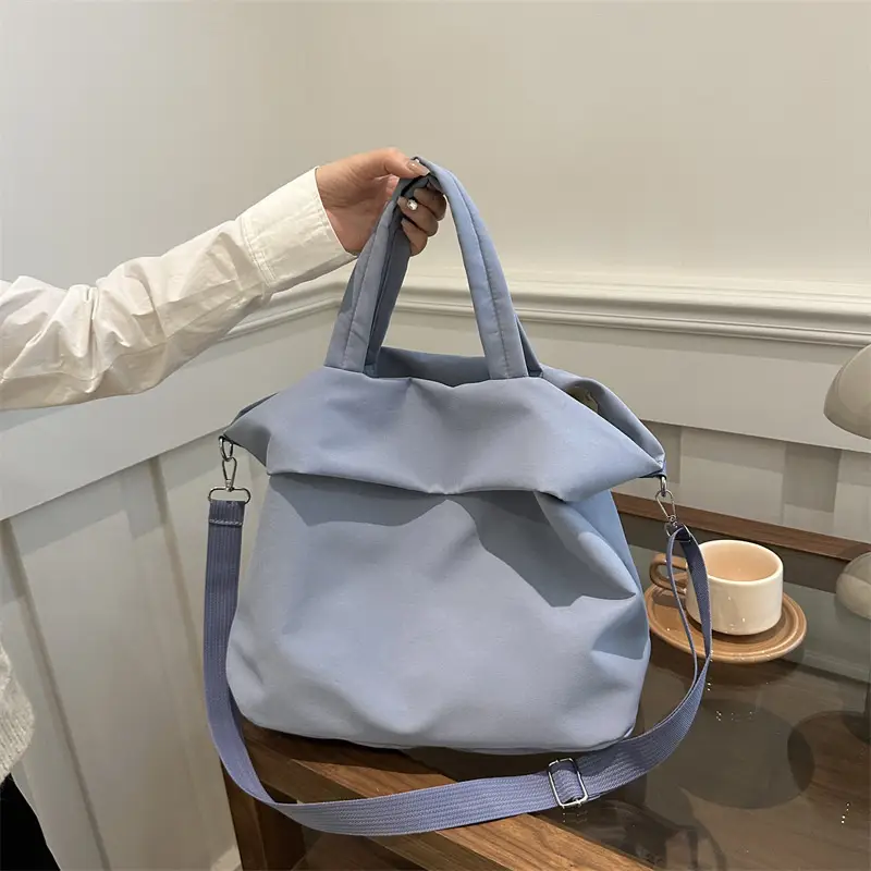 Women's Large Capacity Shoulder Crossbody Bag Blue Nylon - Image 5