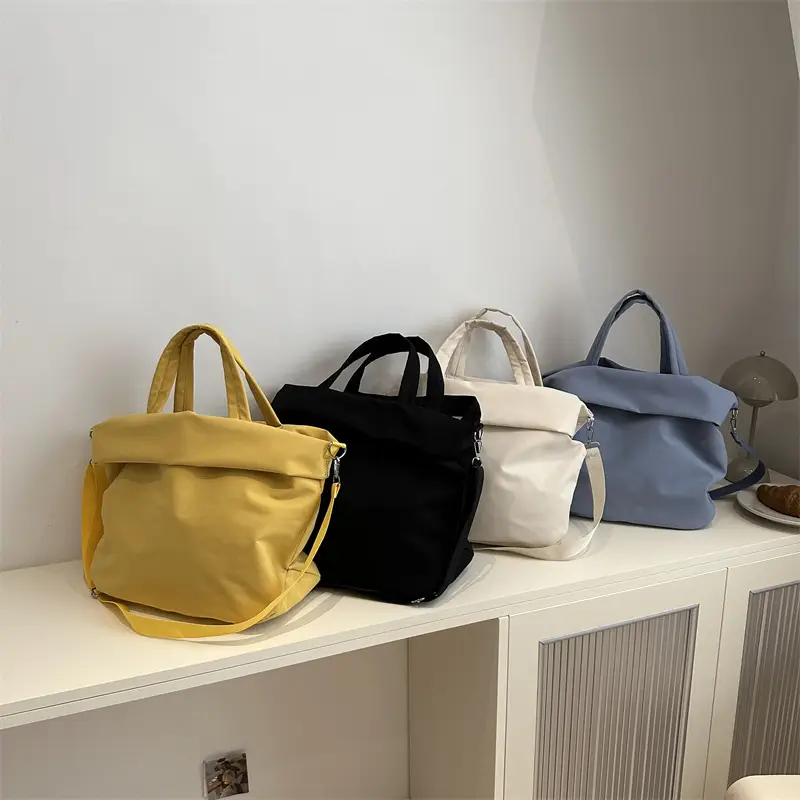 Women's Large Capacity Shoulder Crossbody Bag Blue Nylon - Image 6