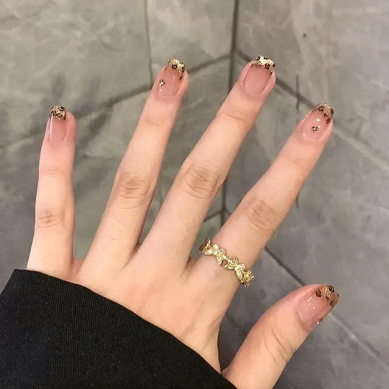Maillard Leopard Print Fake Nails Autumn Winter — feature 16