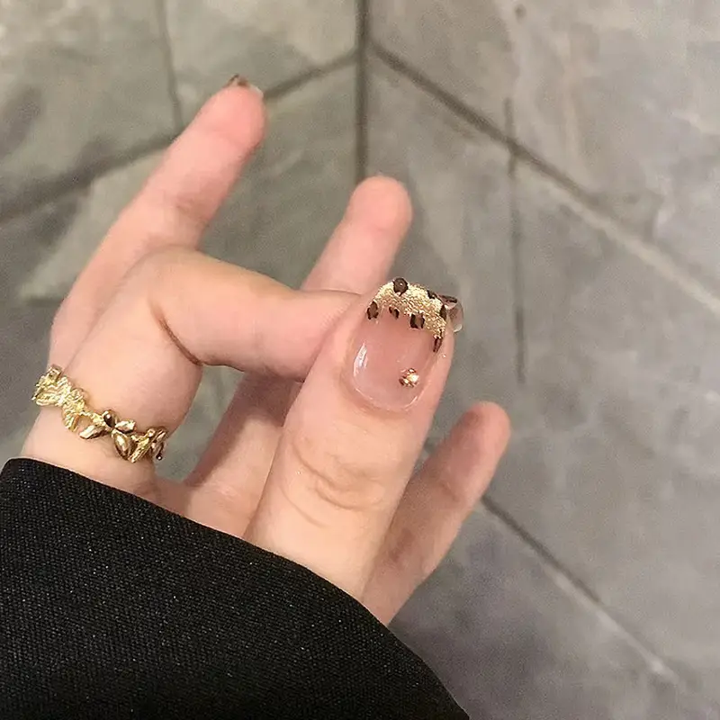 Maillard Leopard Print Fake Nails Autumn Winter — feature 17