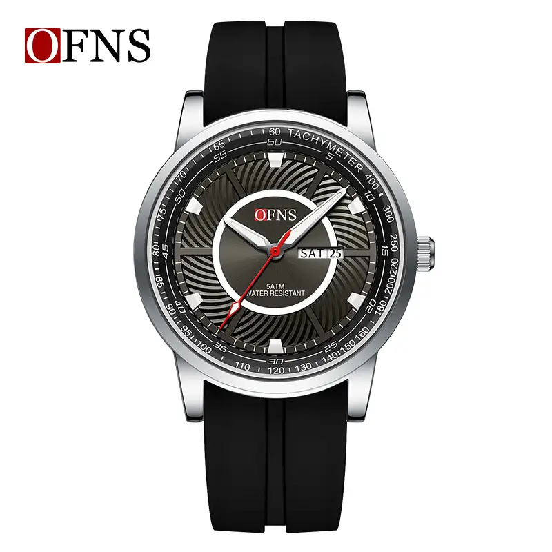 Ofns Men's Luminous Quartz Watch Black Green - Image 6