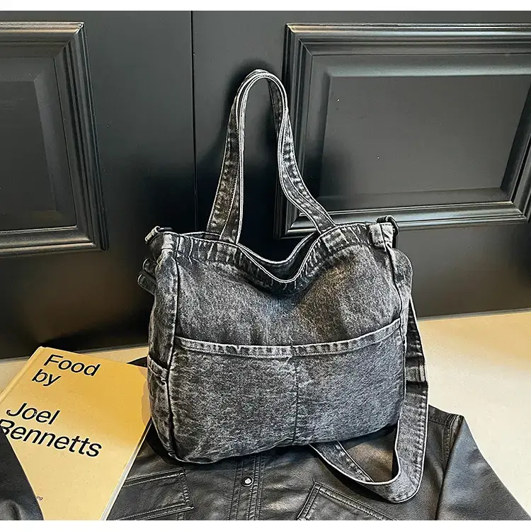 Women's Washable Blue Denim Shoulder Bag Large Capacity — feature 26