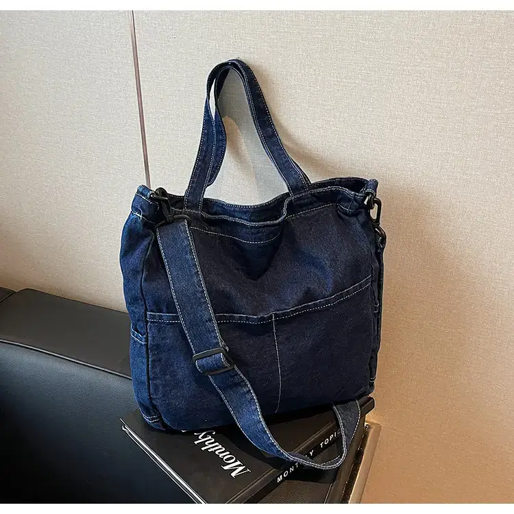 Women's Washable Blue Denim Shoulder Bag Large Capacity — feature 52