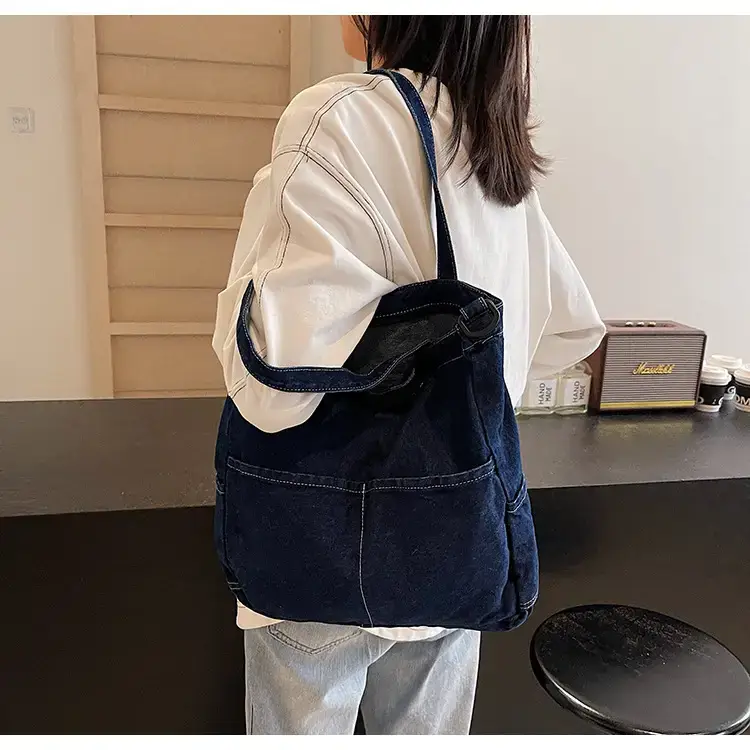 Women's Washable Blue Denim Shoulder Bag Large Capacity — feature 54