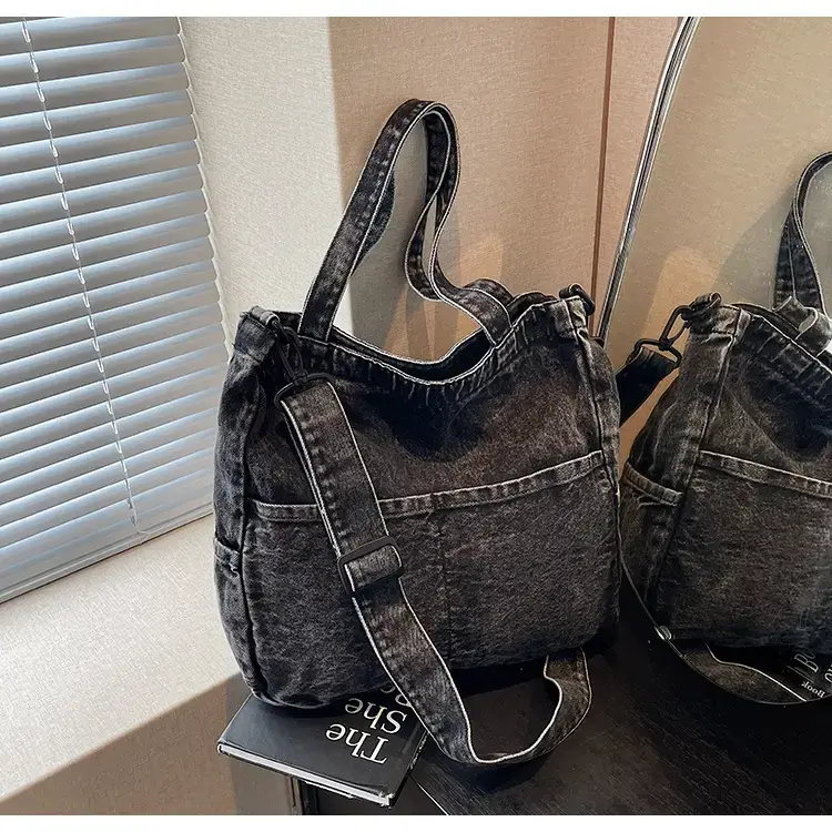 Women's Washable Blue Denim Shoulder Bag Large Capacity — feature 64