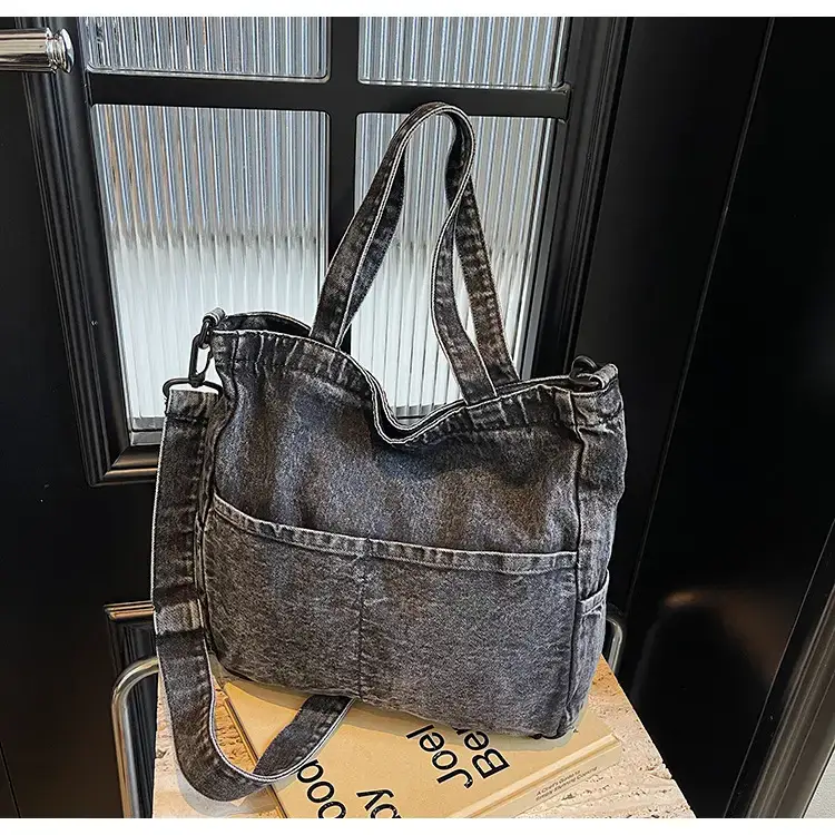 Women's Washable Blue Denim Shoulder Bag Large Capacity — feature 66