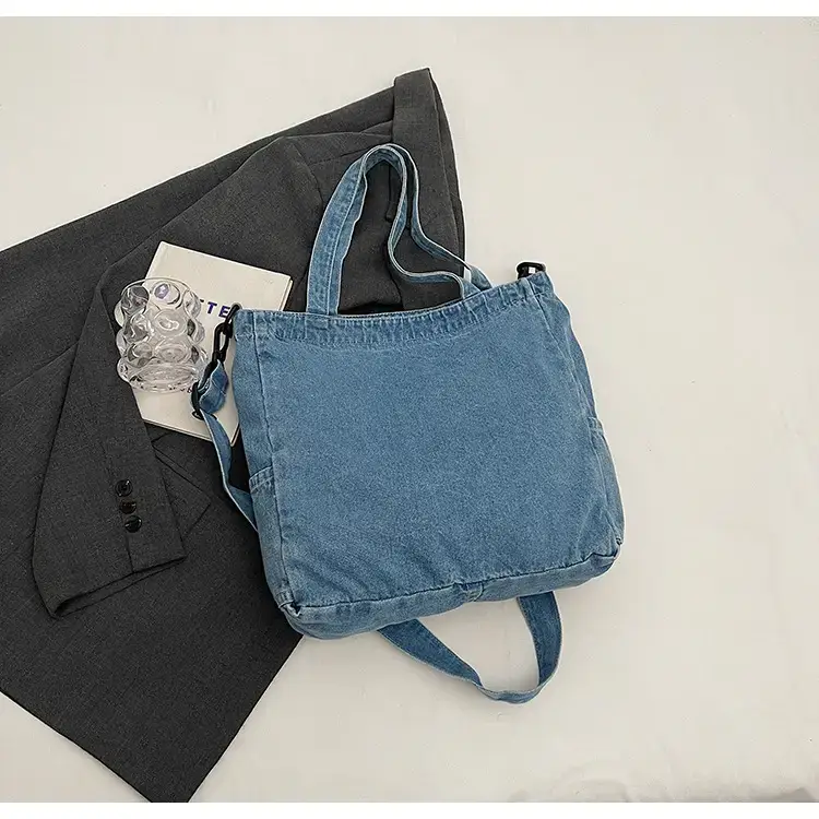 Women's Washable Blue Denim Shoulder Bag Large Capacity — feature 76